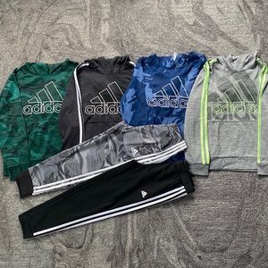 Bundle- adidas hooded sweatshirts and tapered sweatpants